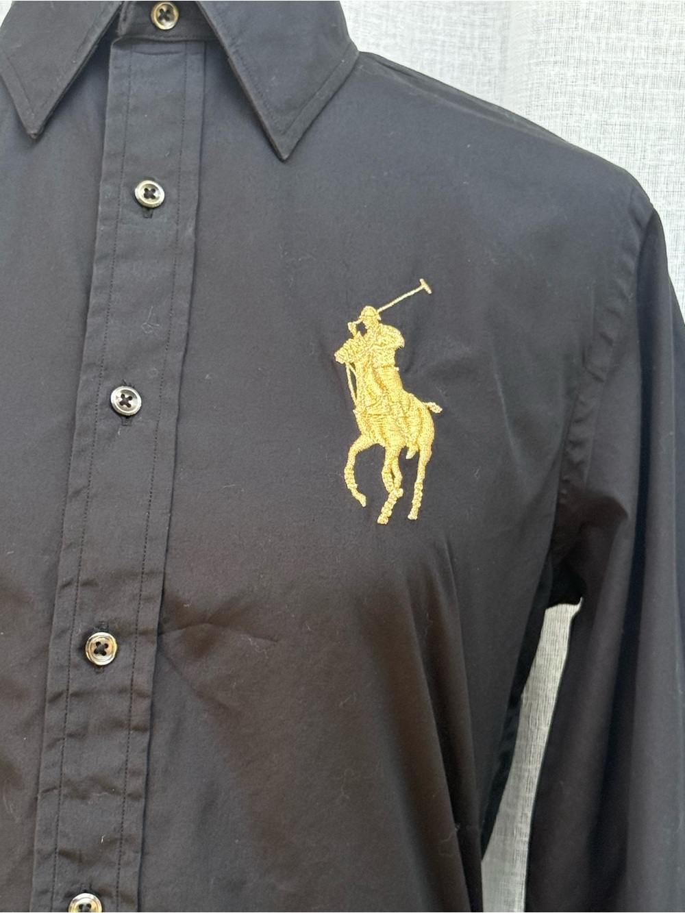 Ralph Lauren black label button down black polo logo shirt - Picture 7 of 10